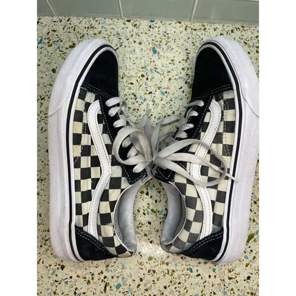 Vans Old Skool Checkerboard Low Top Skate Sneakers Unisex Mens 6 Womens 7.5